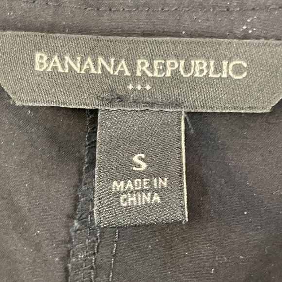 Banana Republic Womens Small Black Trench Back Shirt Dress Roll Tab Sleeve - Picture 8 of 16